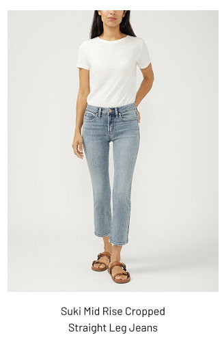 Suki Mid Rise Cropped Straight Leg Jeans