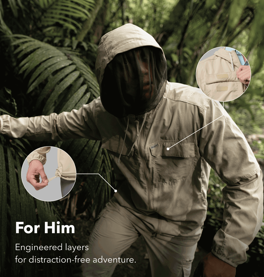 For Him, Engineered layers for distraction-free adventure.