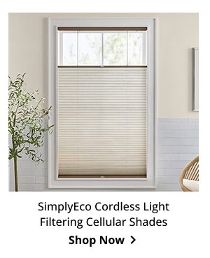 SimplyEco Cordless Light Filtering Cellular Shades | Shop Now >