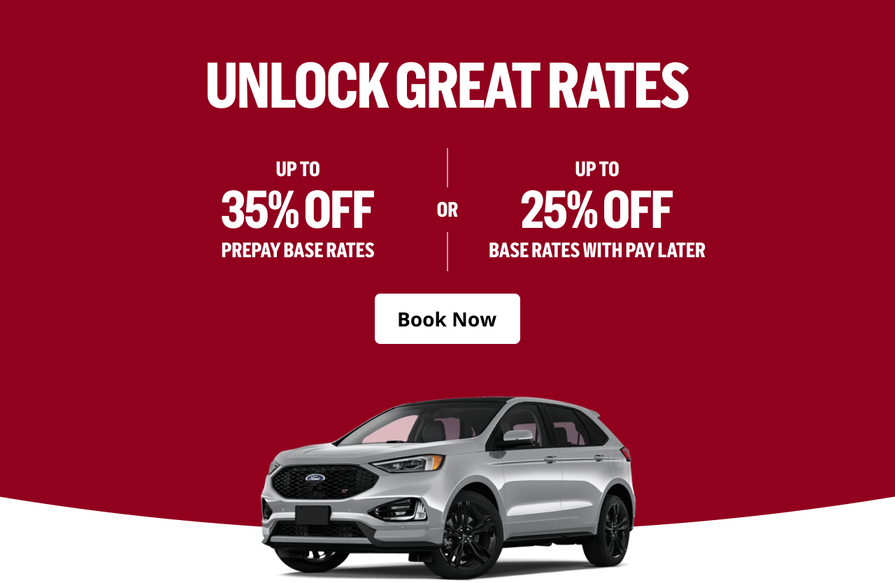 UNLOCK GREAT RATES / UP TO 35% OFF PREPAY BASE RATES OR UP TO 25% OFF BASE RATES WITH PAY LATER | Book Now
