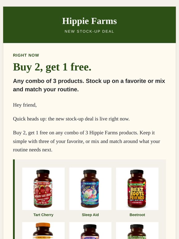 Buy 2, get 1 free right now