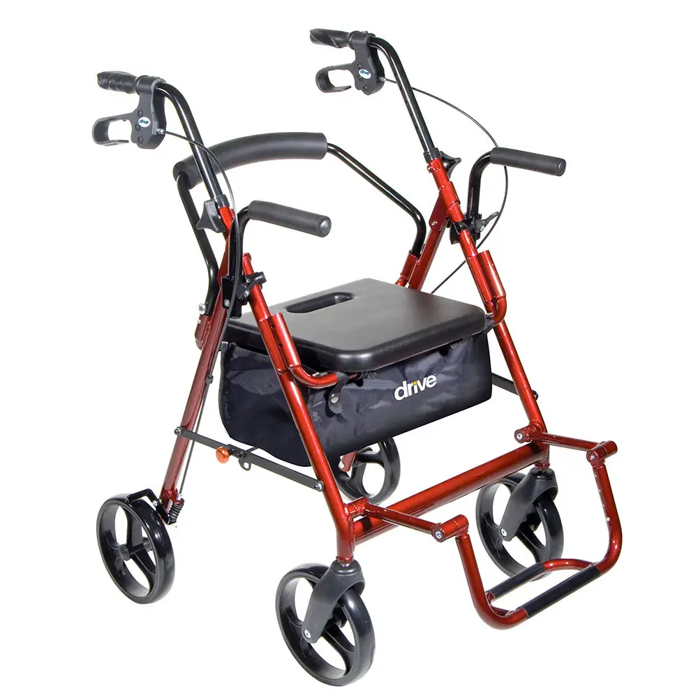 Drive Duet Transport Chair/Rollator Burgundy