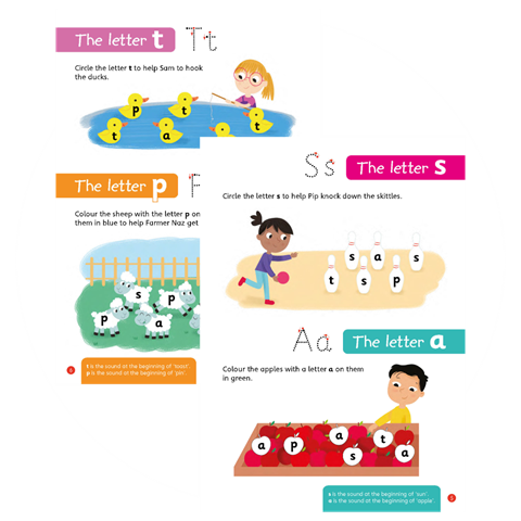 Inside pages feature simple and fun activities to help consolidate learning.