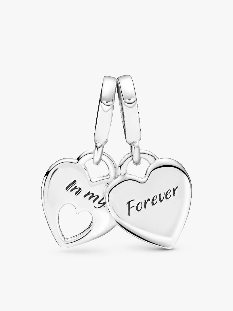 Double Heart Split Dangle Charm