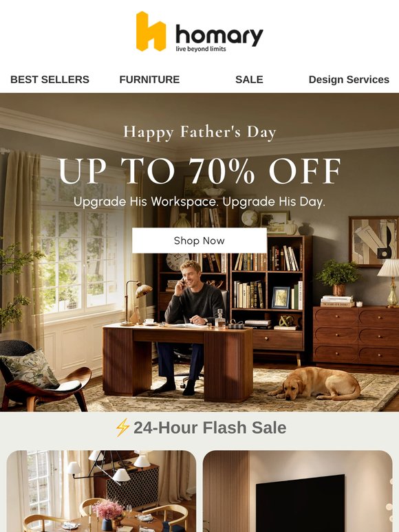 😀Father’s Day Sale: Upgrade His Home — Study, Outdoor Dining & Relaxation Essentials
