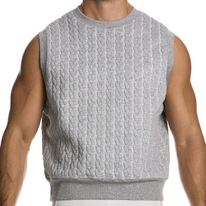 Modus Vivendi Pull Sans Manche Cable Knit Gris