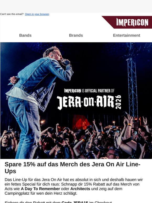 ⚡️ Jera On Air: -15% auf Line-Up Merch