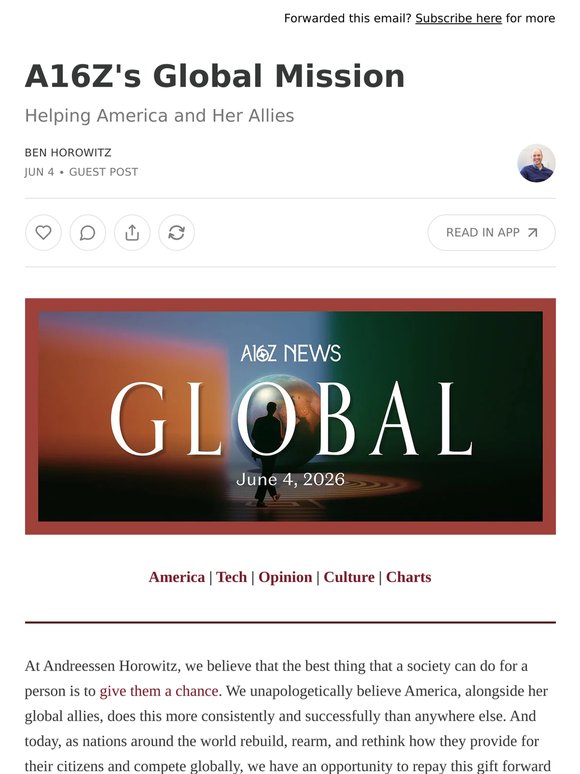 A16Z's Global Mission