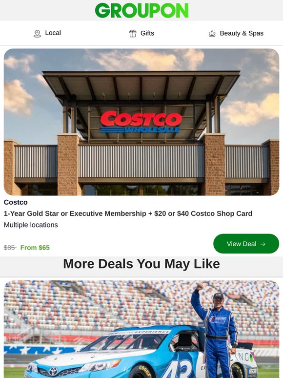 Costco Membership + $45 Shop Card from $65