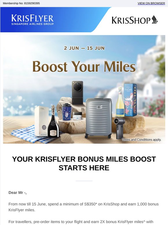 Your KrisFlyer Miles Boost Starts Here