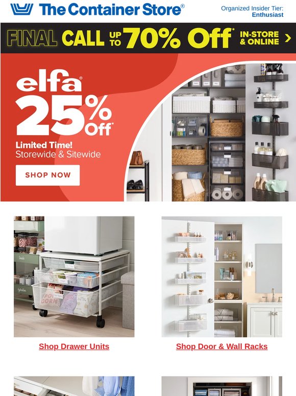Limited Time: Save On All Things Elfa