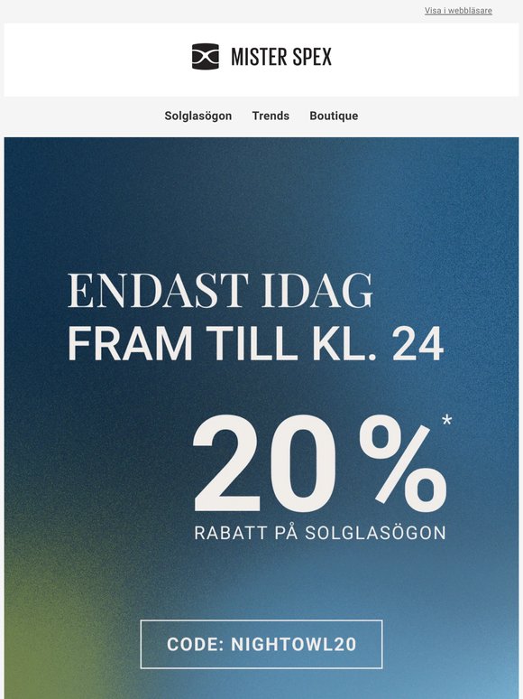 Bara ikväll: spara 20%