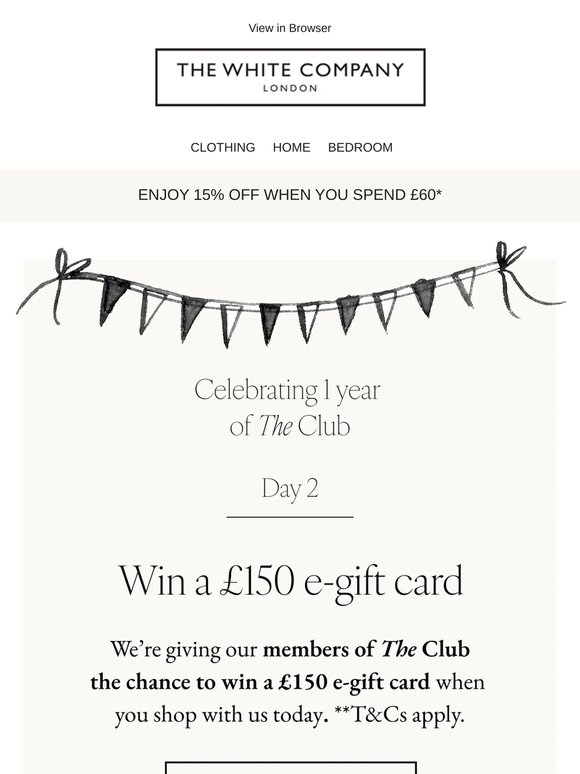 Day 2: win a £150 e-gift card...
