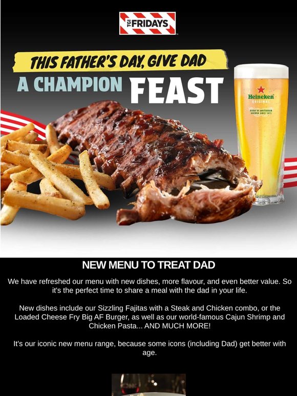 Treat Dad to Our New Menu This Father's Day