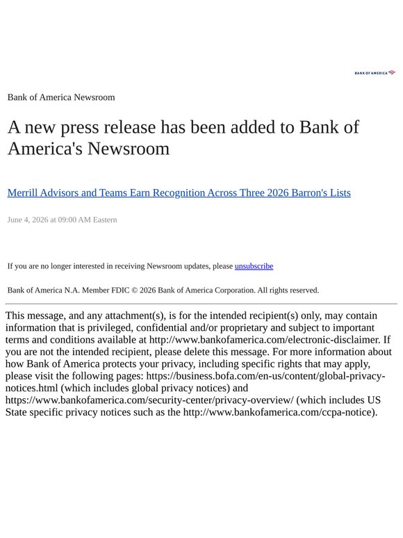 Bank of America Newsroom