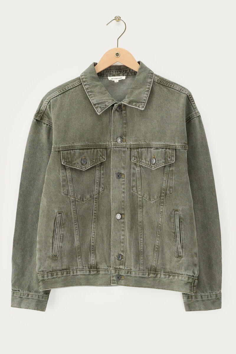 Groen oversized denim jacket