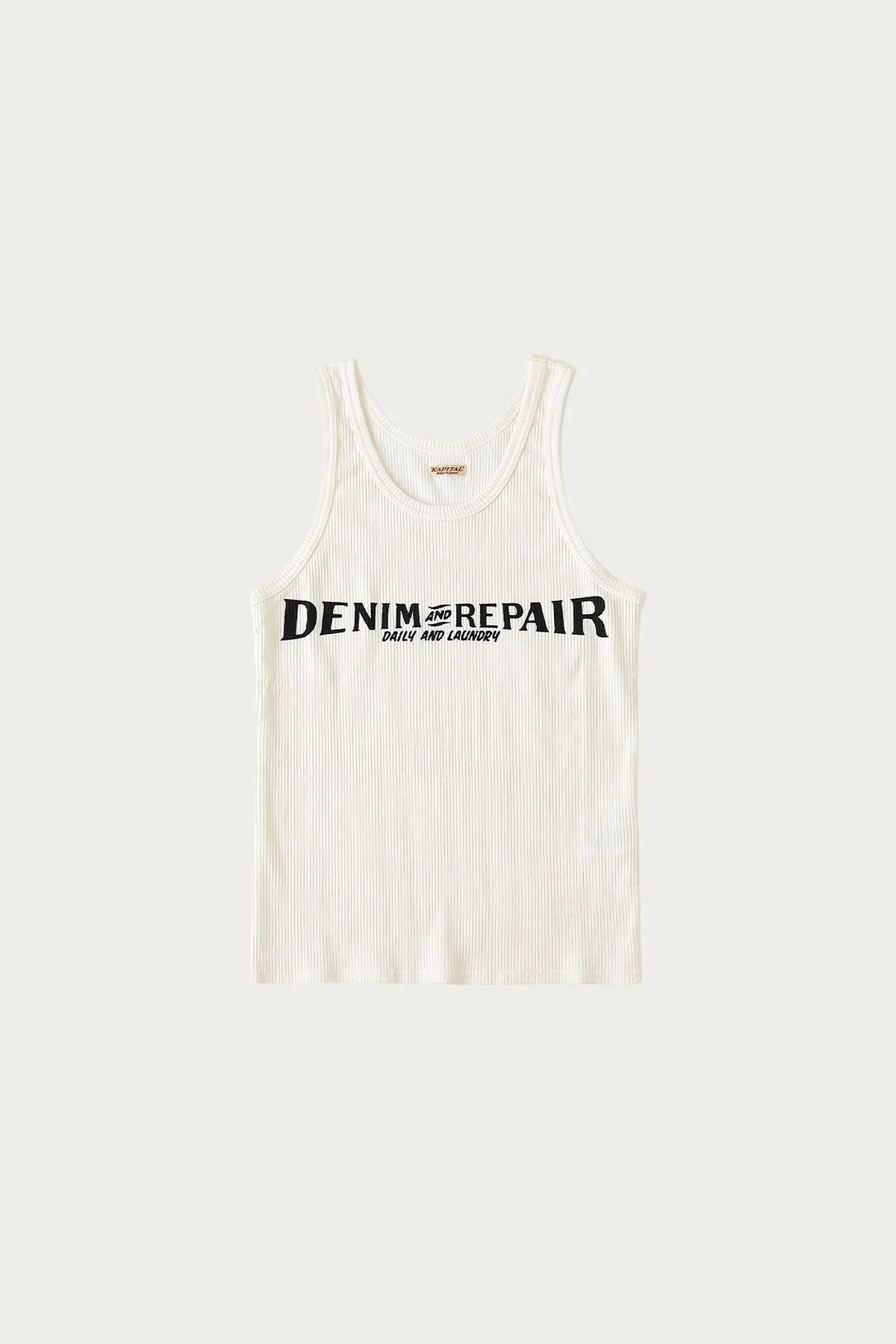 Image of 60/2 Stretch Jersey Tank Top (DENIM REPAIR) - White