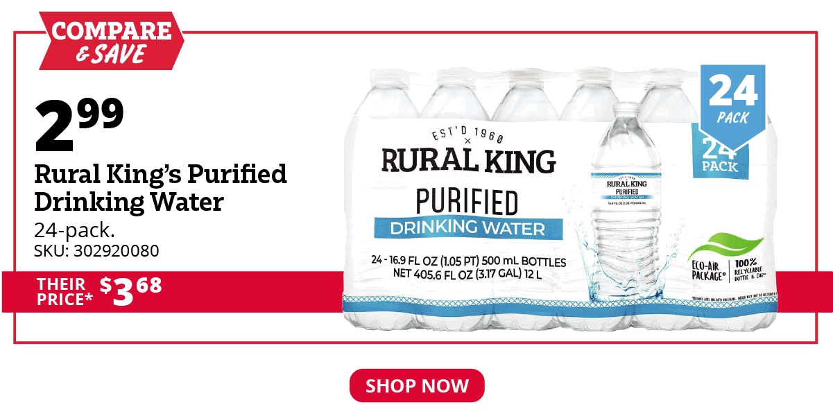 Rural King's Purified Drinking Water, 24 Pack