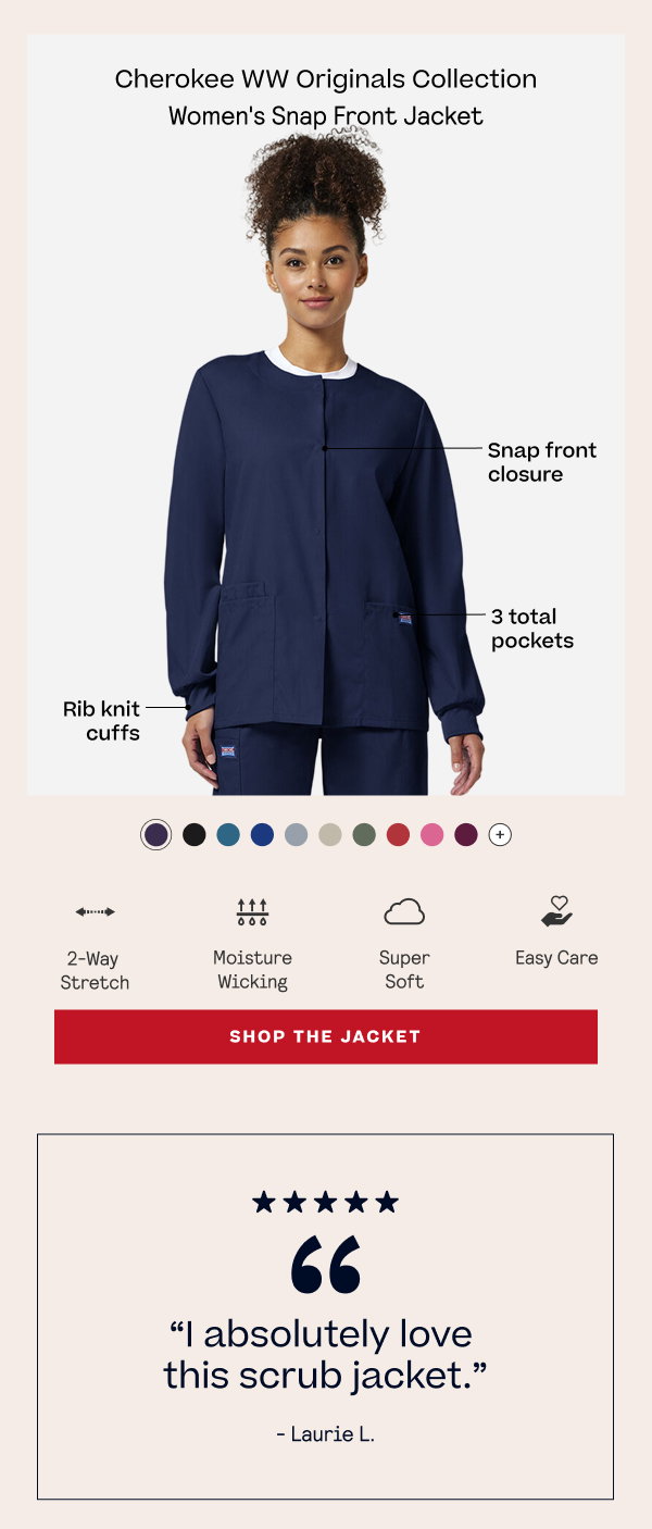 Shop the Cherokee Snap Front Jacket