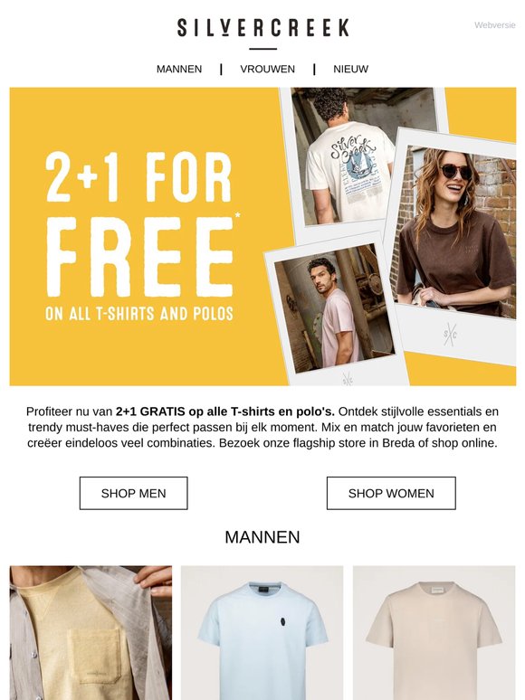 2+1  for FREE on all T-SHIRTS & POLOS