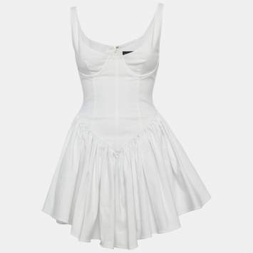 White Stretch Crepe Corset Min