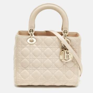 Lady  Medium Pink Cannage Leat