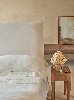 santorini linen bed collection
