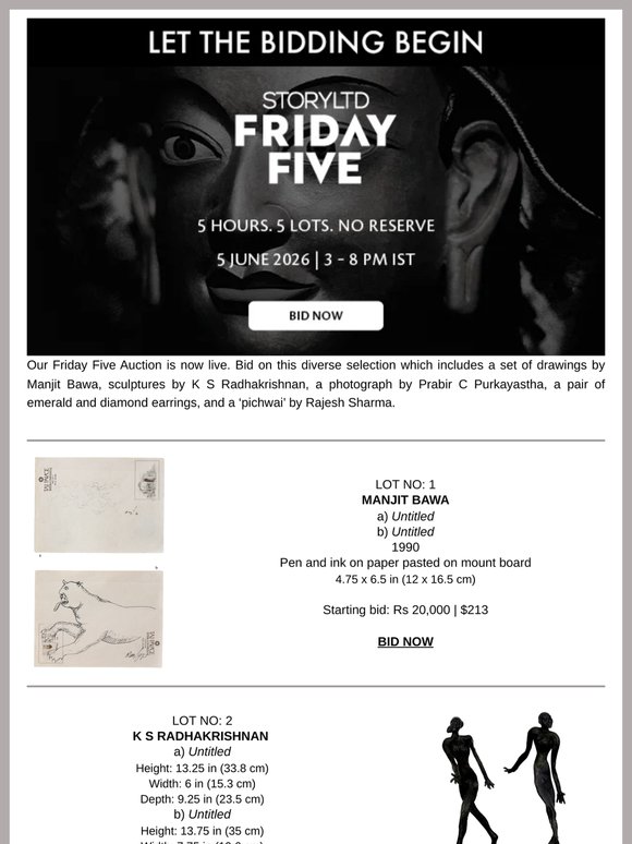 Our Friday Five Auction Has Begun! Bid Now!