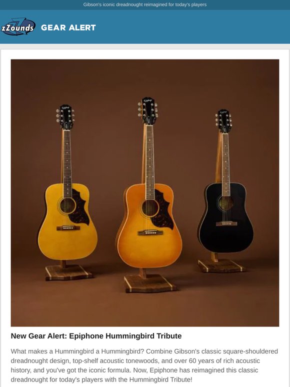 Get the New Epiphone Hummingbird Tribute for $229