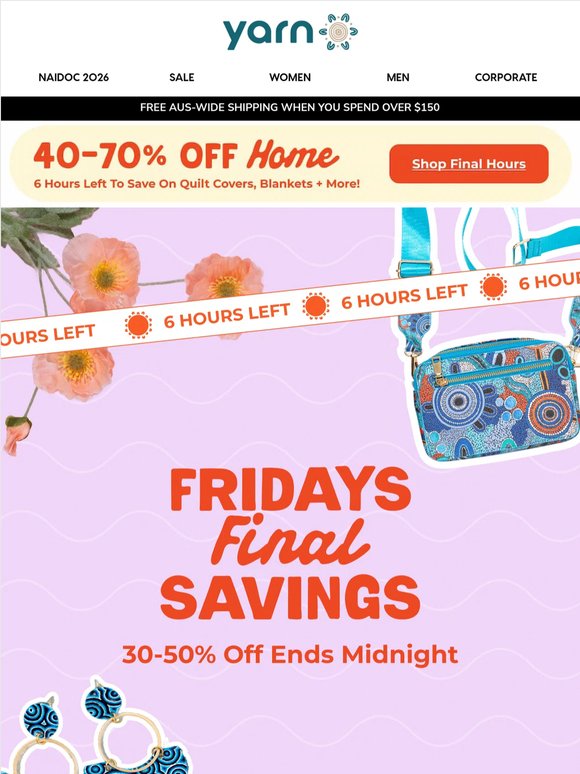 Just 6 Hours Left ⏰ 30-50% Off Accessories