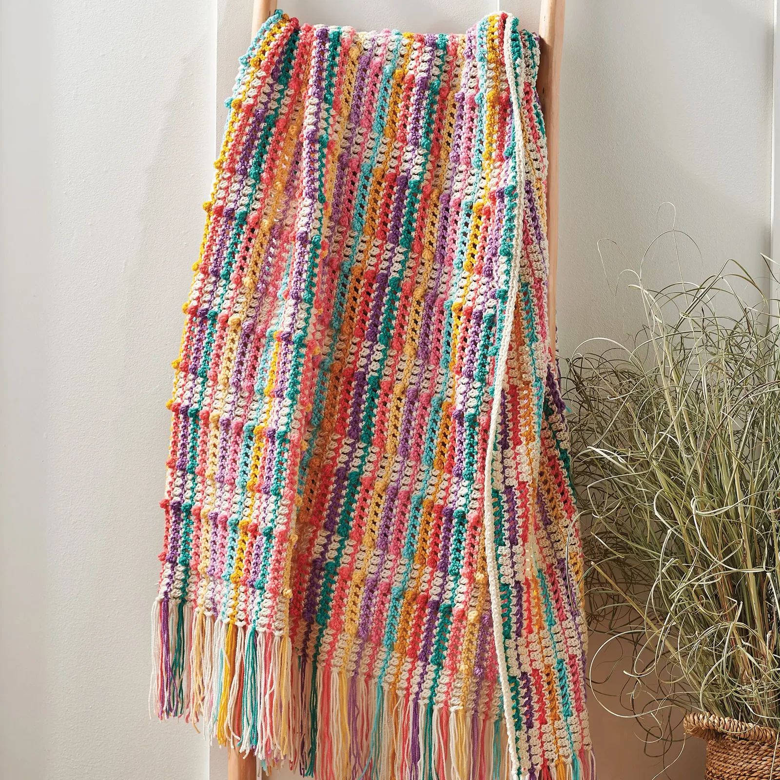 Striped Delight Afghan Crochet Pattern - Digital Download