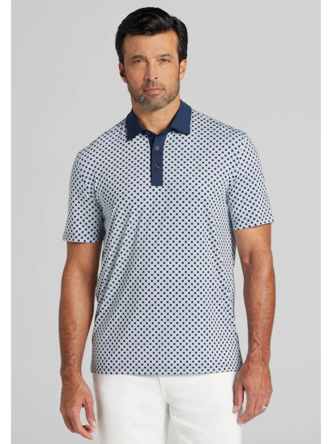 Traveler® Collection Traditional Fit Performance Trellis Polo