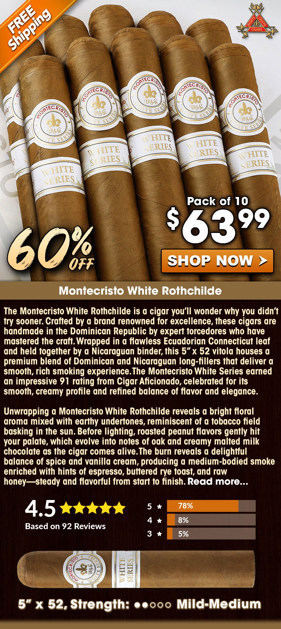 Montecristo White Rothchild