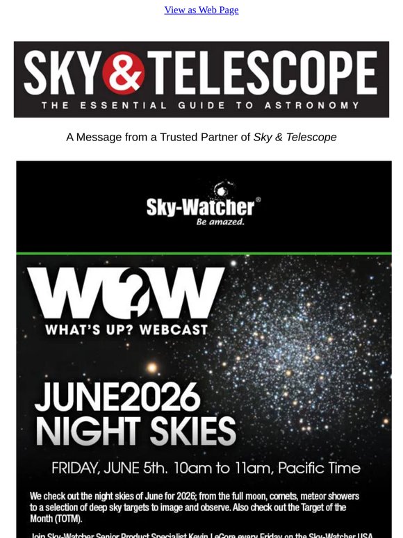 What’s Up Webcast. Everything Astronomy Every Friday.
