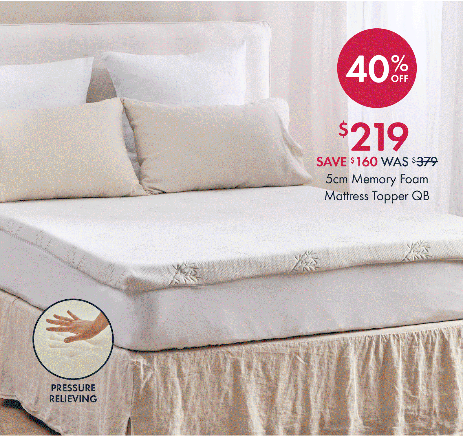 Comfort Science 5cm Memory Foam Mattress Topper