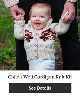 Child's Wolf Cardigan Knit Kit