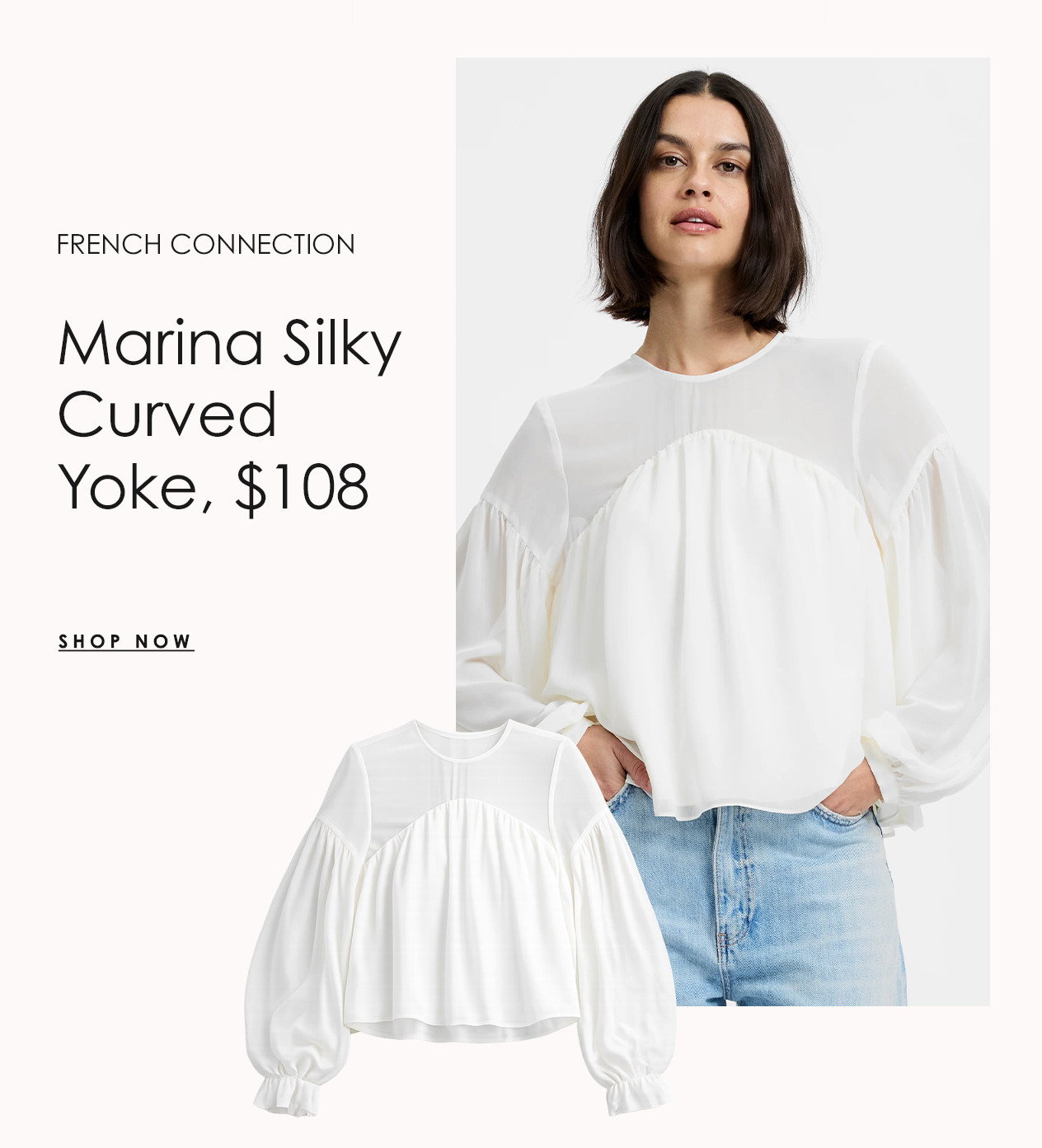 FRENCH CONNECTION Marina Silky Curved Yoke