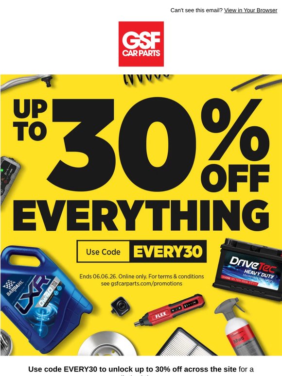⚡ Save Up To 30% Across the Site