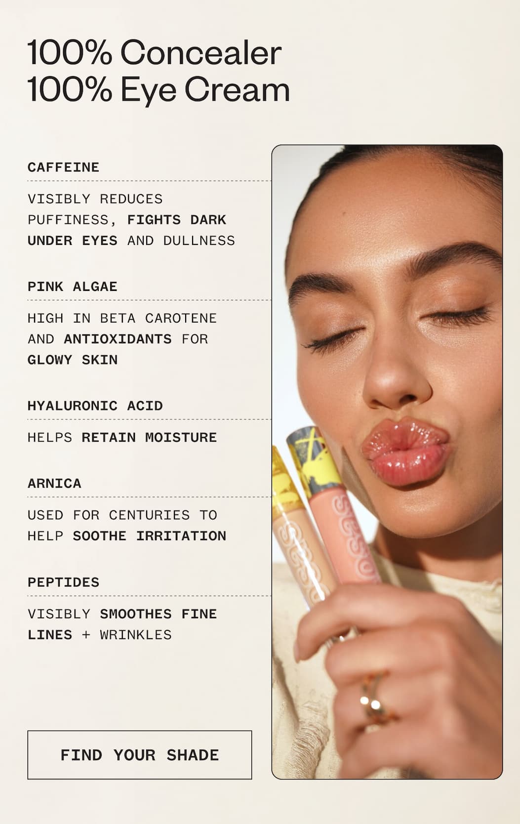 100% Concealer 100% Eye Cream
