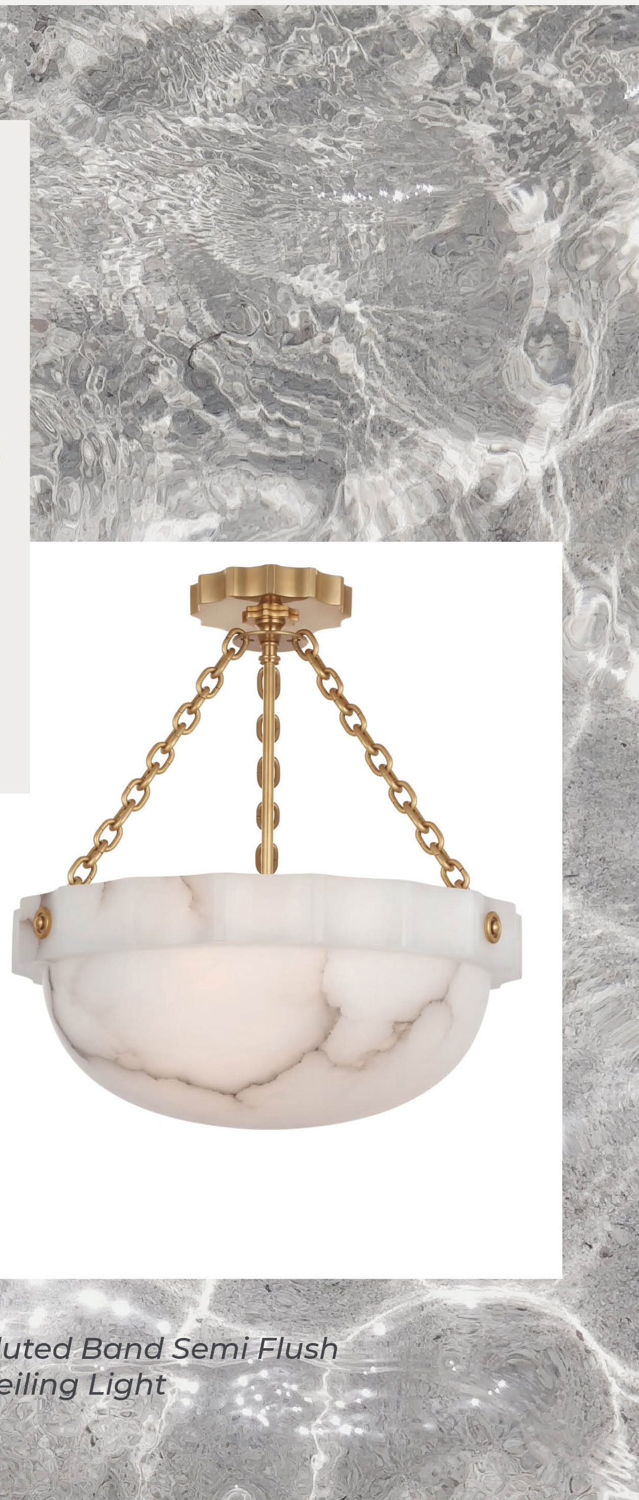 Fluted Band Semi Flush Ceiling Light