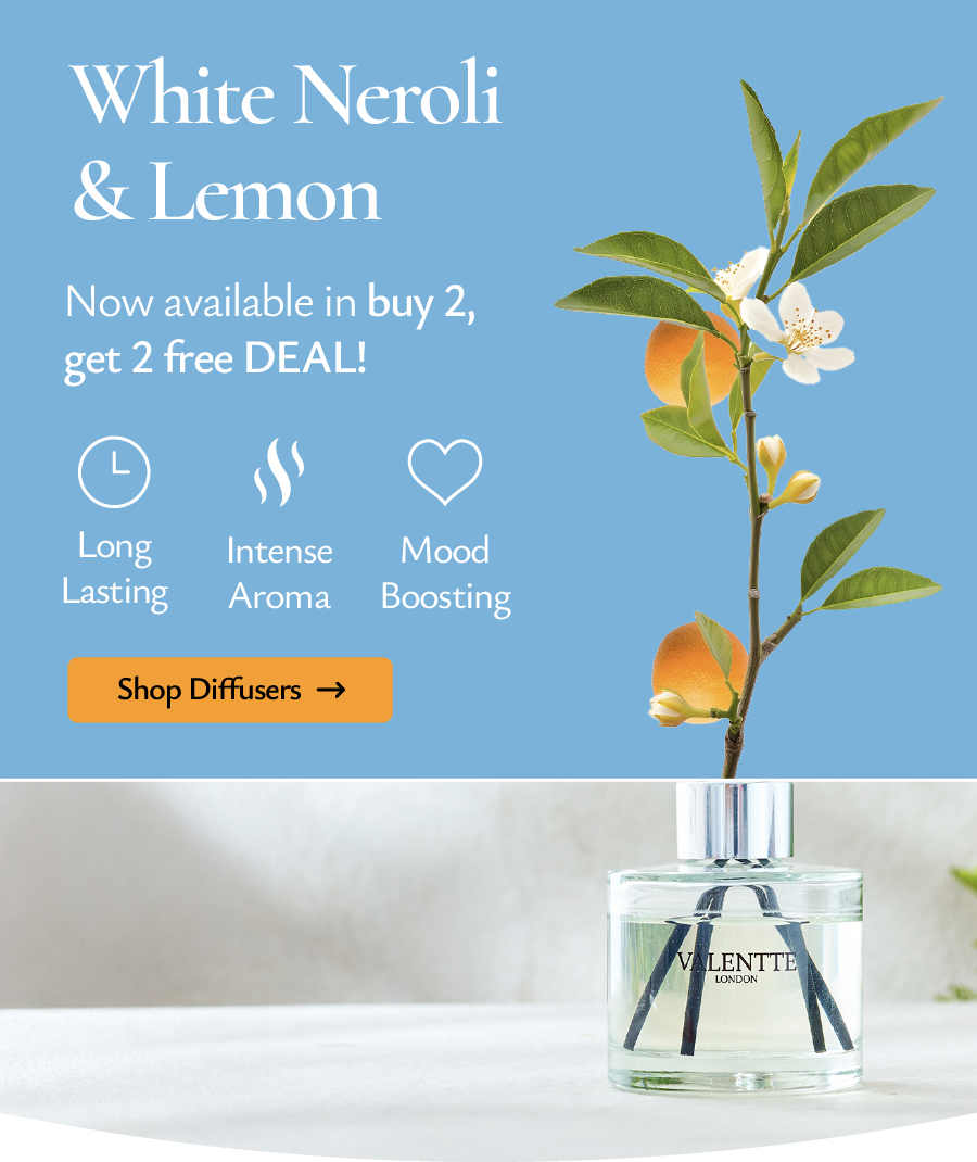 Best-seller White Neroli and Lemon diffuser - now part of the Buy 2, Get 2 Free DEAL.