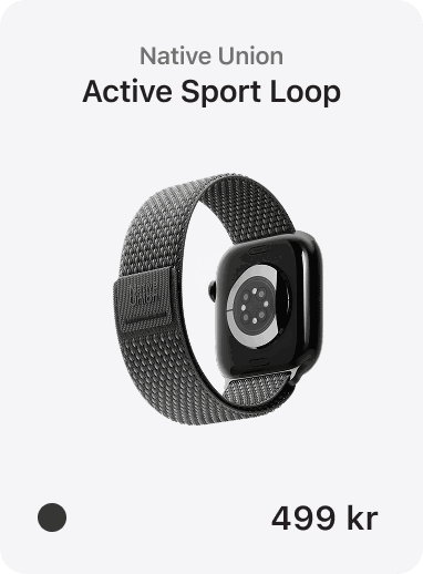 Native Union - Active Sport Loop til 49/46 mm Apple Watch. Farge: Sort. 499 kr. Klikk for å legge i handlekurv.