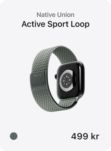 Native Union - Active Sport Loop til 49/46 mm Apple Watch. Farge: Grønn. 499 kr. Klikk for å legge i handlekurv.