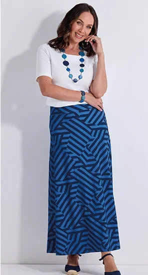 Geo Jersey Maxi Skirt