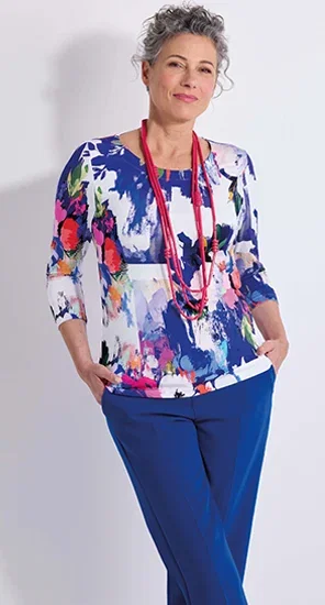 Vibrant Three-quarter Sleeve Top