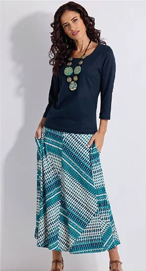 Soft Jersey Skirt with Pockets