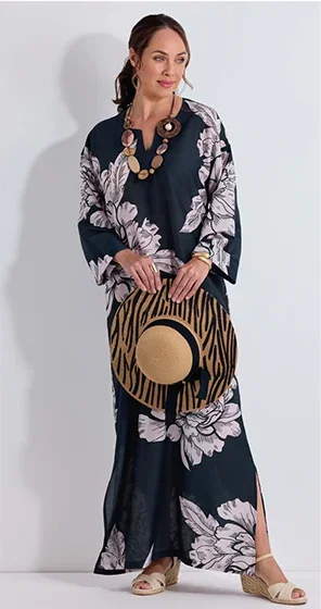 Luxury Silk Cotton Kaftan