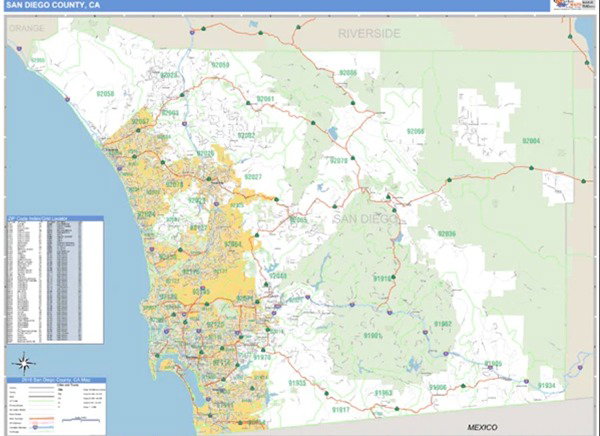 Wall Maps - San Diego County