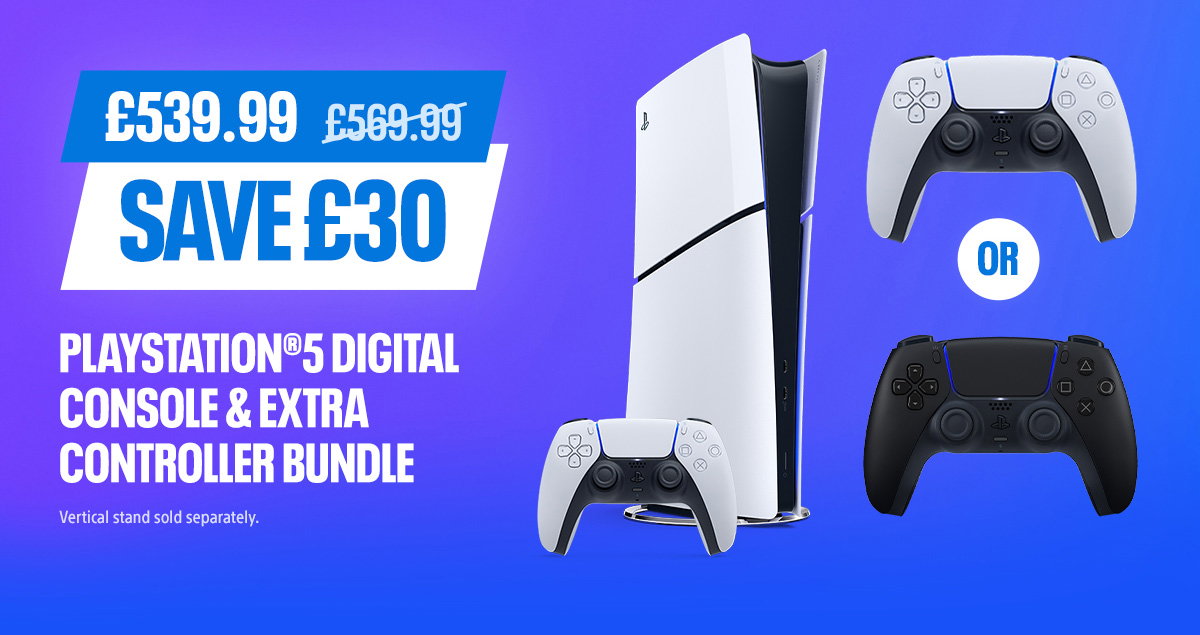 PlayStation 5 Slim Digital Console (With White Dualsense) & Extra DualSense Controller