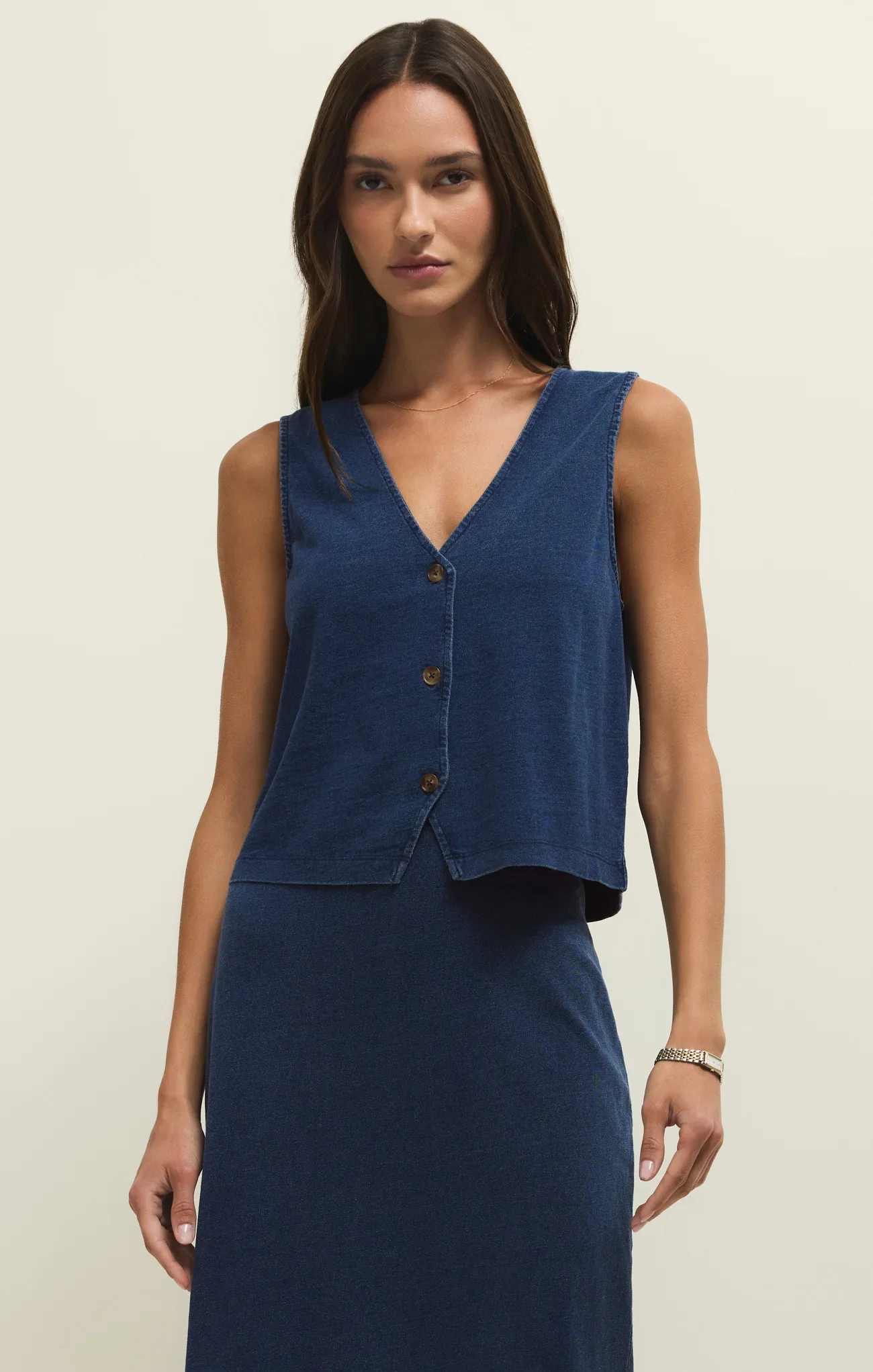 Image of Noelle Jersey Denim Tank